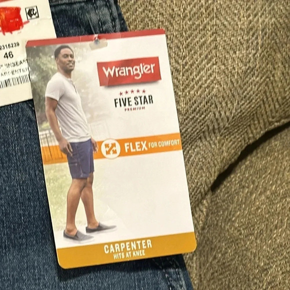 NWT wrangler five star denim men shorts 10” inseam size 46 carpenter flex - Picture 4 of 6